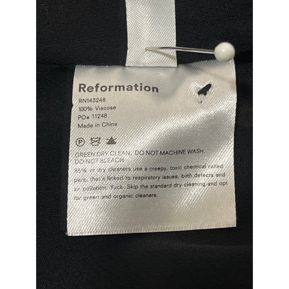 Reformation Wildflower Dress Vionnete Black Floral Puff-Sleeve Midi Size 2 NEW - Picture 11 of 11